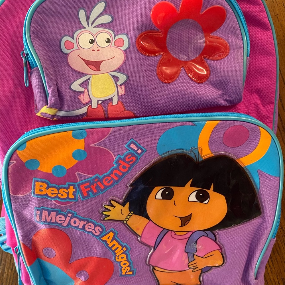 Dora the Explorer Kids Backpack Set - Purple and Blue